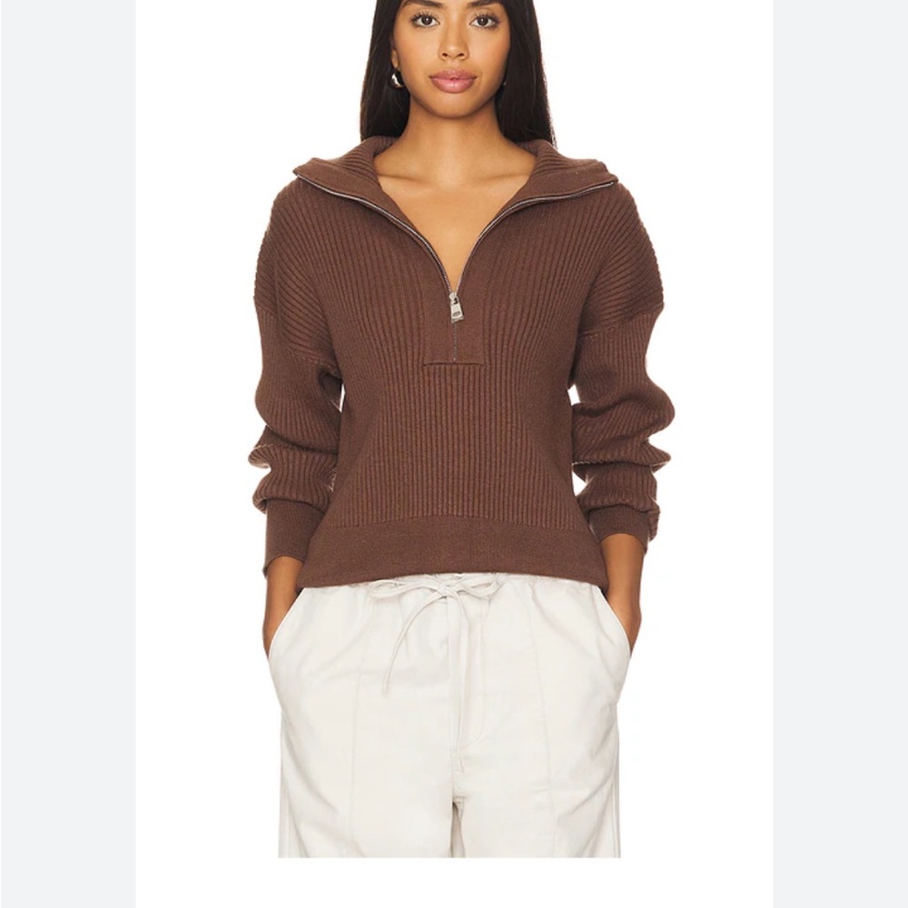 Varley Janie Ribbed Half-Zip Sweater